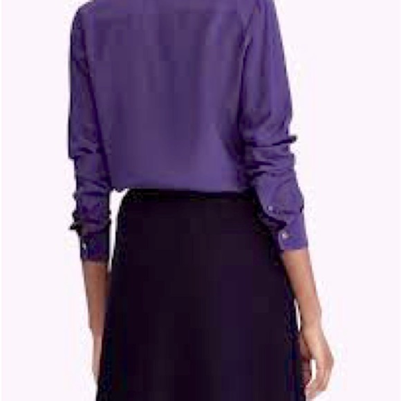 Ralph Lauren Kristayn Velvet Below Knee A-Line Skirt Medium Royal Purple NEW - Picture 11 of 12